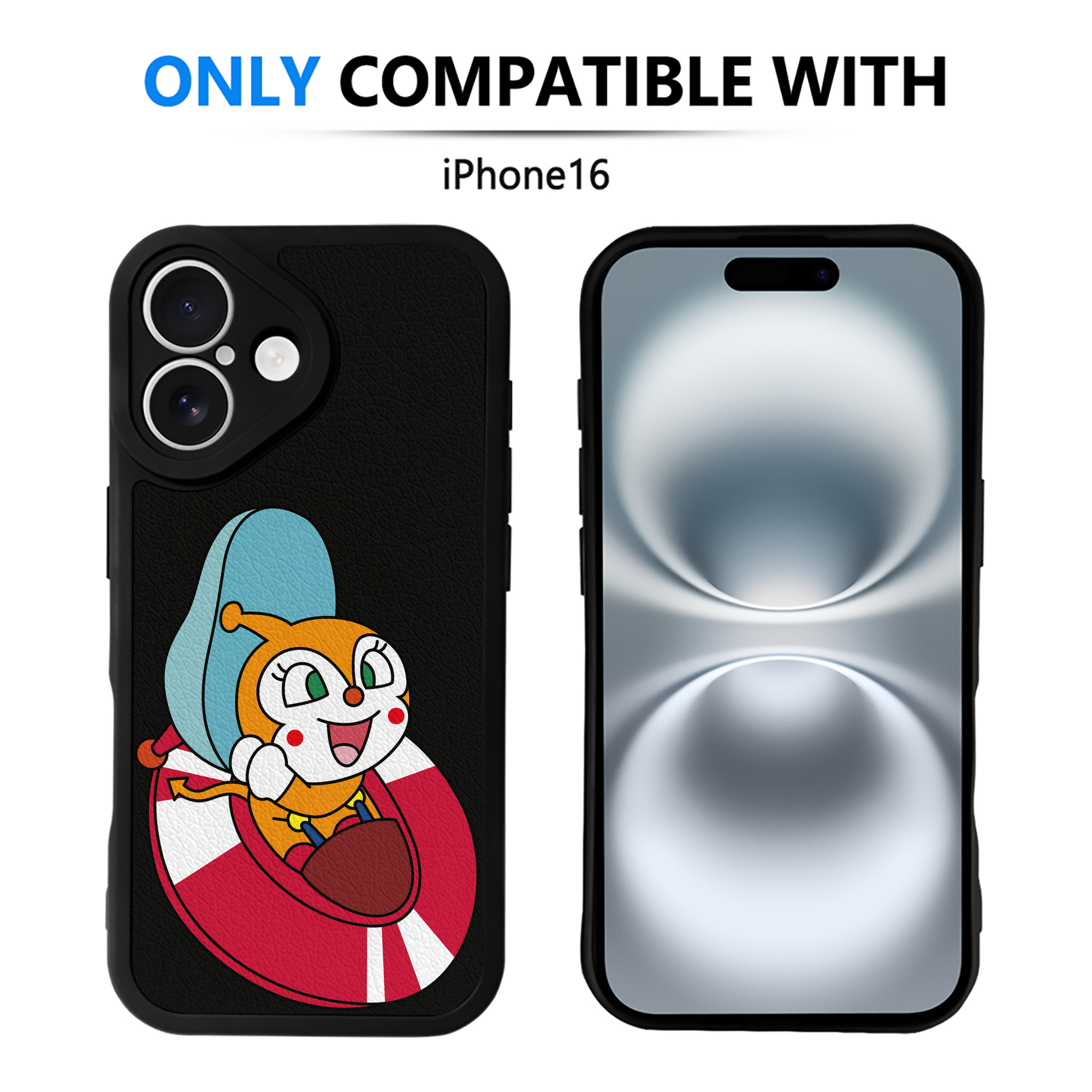 （画像用） アンパンマン Anpanman 【iPhone 16シリーズ対応】シリコンスマホケース（レザー調） 材質：シリコン